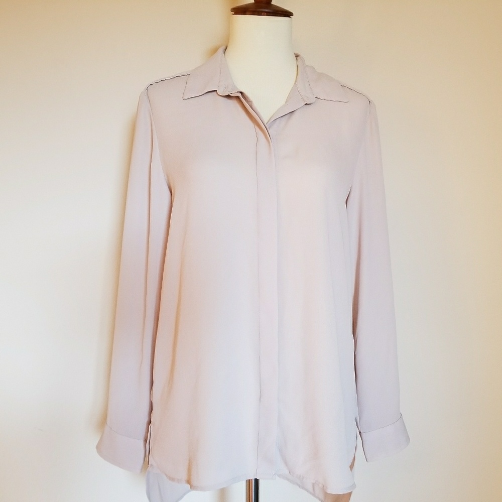 H&M cream beige blush blouse